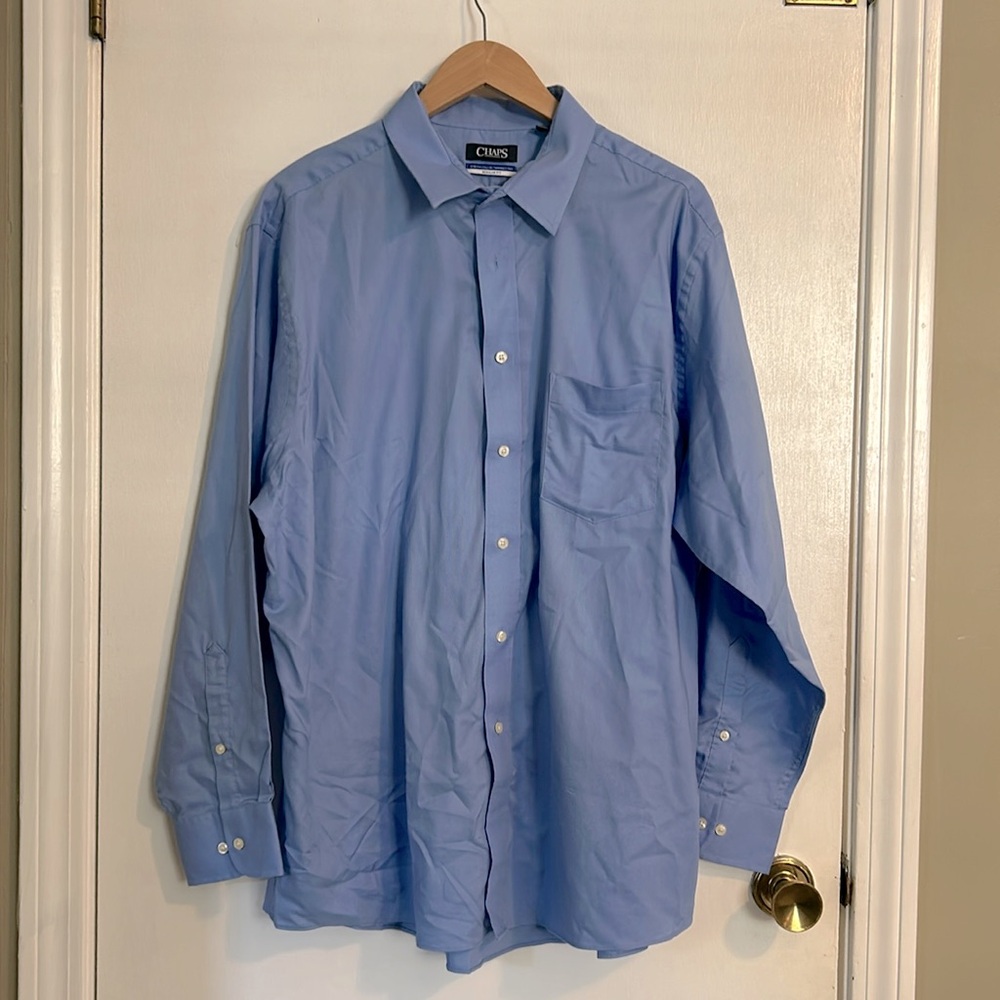 Men’s Chaps light blue dress shirt. Size 18 34/35 Regular fit. Like new